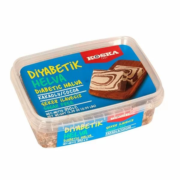 Diabetic-Halva-with-Cocoa-350G-Koska.jpg Koska Diabetic Halva with Cocoa 350G - Image 1