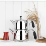 Turkish Steel Teapot Set, Flora Midi - Image 2