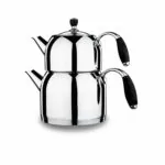 Turkish Steel Teapot Set, Flora Midi