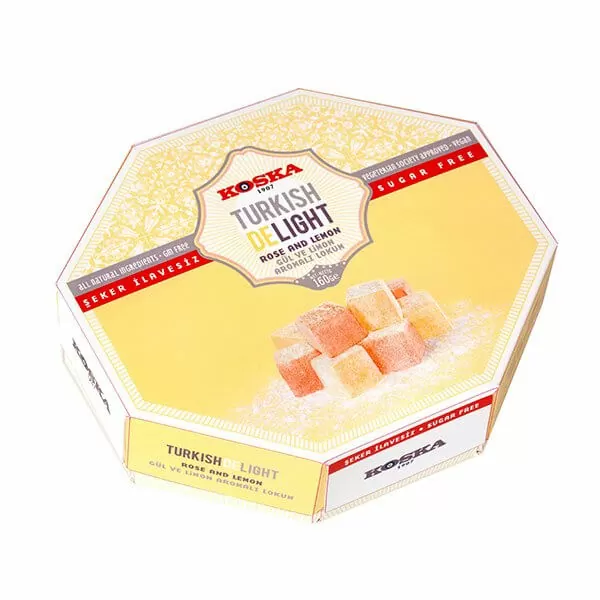 Grand Bazaar Online Shopping 78 Koska Diabetic Turkish Delight Rose and Lemon Flavor Sugar Free 160G