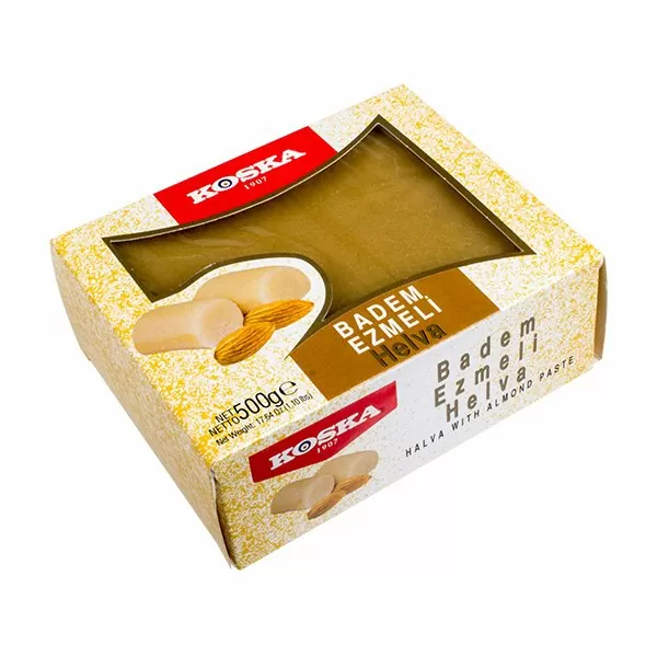 Koska-Halva-with-Almond-Paste-500G.jpg Koska, Halva with Almond Paste, 500G - Image 1