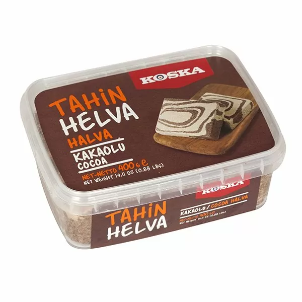 Koska-Halva-with-Cocoa-400G.jpg Koska, Halva with Cocoa, 400G - Image 1