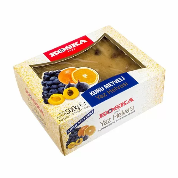 Koska-Summer-Halva-with-Dried-Fruits-500G.jpg Koska, Summer Halva with Dried Fruits, 500G - Image 1