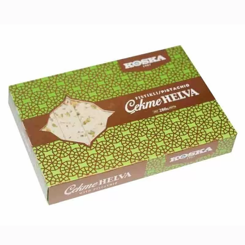 Koska-Tensile-Halva-with-Pistachio-280G.jpg Koska, Tensile Halva with Pistachio, 280G - Image 1