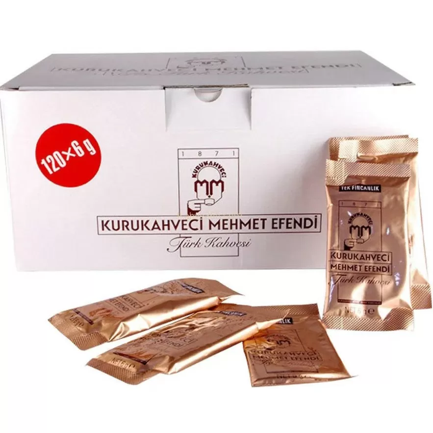 Grand Bazaar Online Shopping 36 Kurukahveci Mehmet Efendi Turkish Coffee Sachets 120x6G Bulk