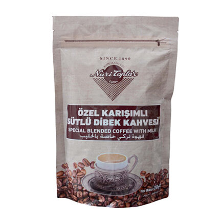 Kurukahveci Nuri Toplar, Special Blended Dibek Coffee with Milk, 250G