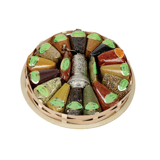 Large Spice Basket 17 Different Spices with Mill