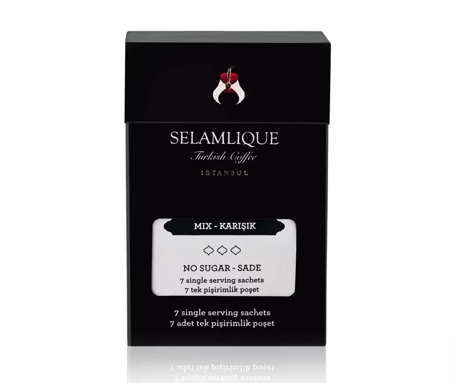 Selamlique-Mixed-Turkish-Coffee-Sachets-7x7G-Packs.jpg Selamlique Mixed Turkish Coffee Sachets 7x7G Packs - Image 1