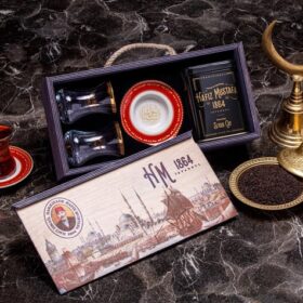 Tea Set of 2 in a Wooden Box, Hafiz Mustafa